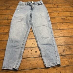 H&M &Denim Jeans‎ Size 4 Blue Pants Loose Mom Light Distressed Denim